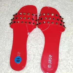 🚨  🆕 🚨 Red Studded Sandals